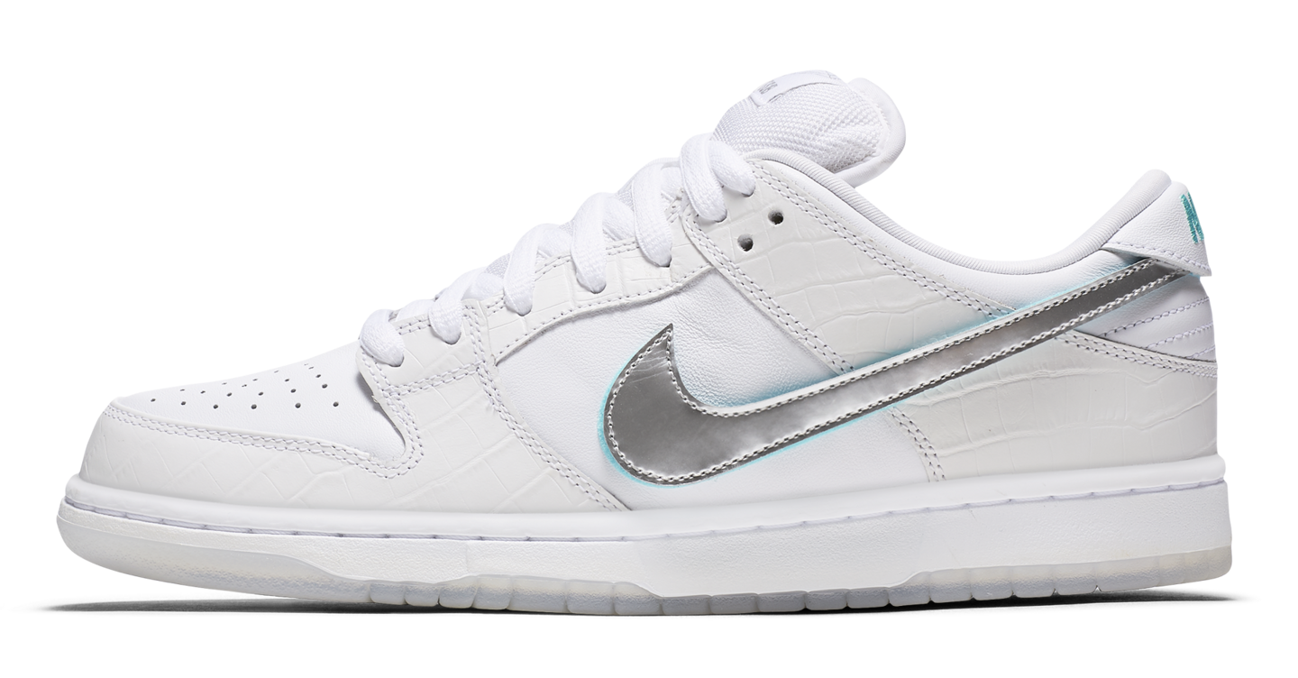 nike sb dunk white diamond